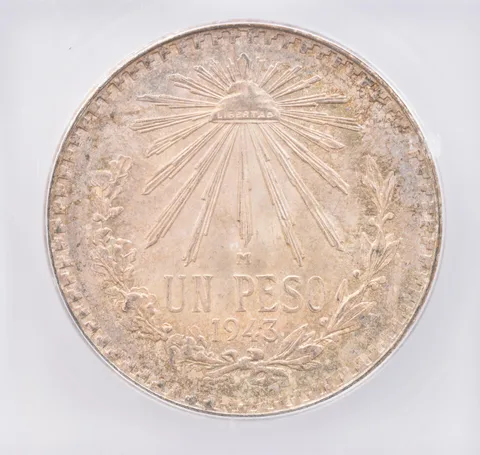 1943 M Mexico Peso MS67 ICG Beautiful Tone *1775
