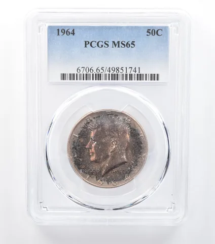 1964 Kennedy Half Dollar MS65 PCGS Dark Purple Tone *7786