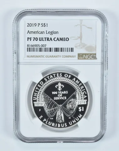 2019-P American Legion Commemorative Silver Dollar PF70 UCAM NGC