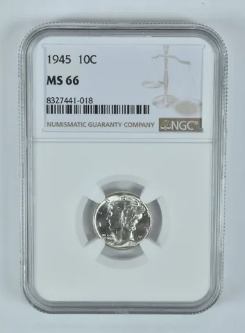 1945 Mercury Dime MS66 NGC Brown Label