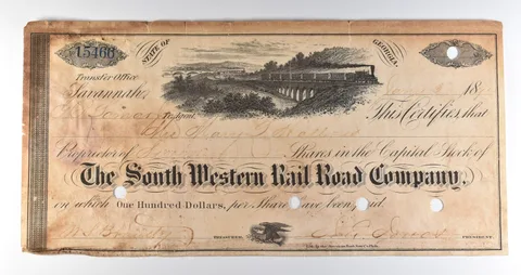 1891 $100 State Of Georgia South Western Railroad Company Obsolete Note *8370