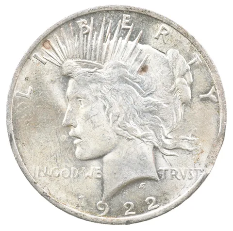 1922 Peace Silver Dollar Clipped Planchet ERROR *6698
