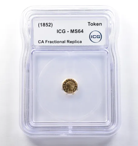 (1852) CA Fractional Gold Style Token Indian Head Token MS64 ICG *3802