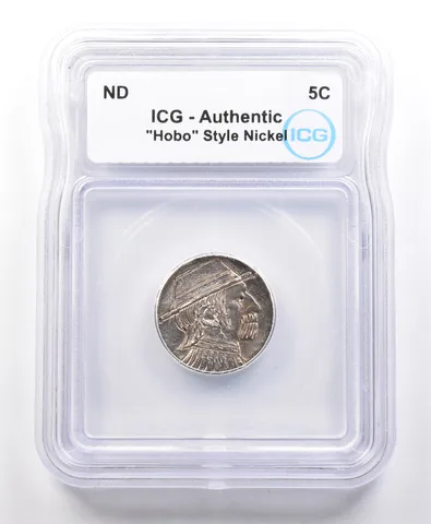ND Indian Head Buffalo Nickel Hobo Style Authentic ICG a4102