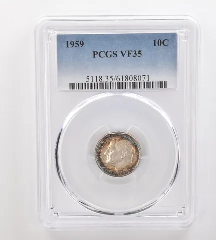 1959 Roosevelt Dime VF35 PCGS Beautiful Tone *3326