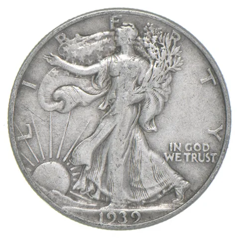 1939 XF Walking Liberty Half Dollar 90% Silver