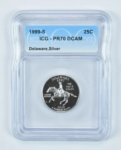1999-S Washington State Quarter Delaware Silver PR70 DCAM ICG