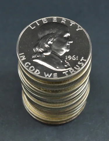 (20) 1961 Proof Franklin Half Dollar 90% Silver ROLL