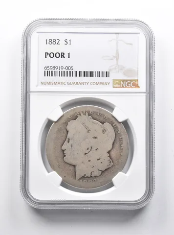 POOR 1 1882 Morgan Silver Dollar NGC Lowball Pocket Piece *1177