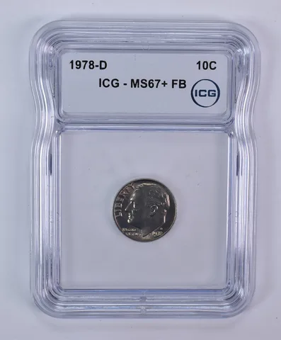 1978-D Roosevelt Dime MS67+ FB ICG