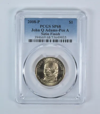 2008-P Presidential $1 John Q Adams Satin Finish SP68 PCGS