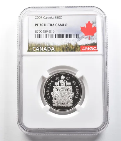 2007 Canada 50 Cents Silver PF70 UCAM NGC Canada Label