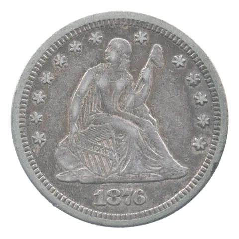 1876-CC Seated Liberty Quarter *4456