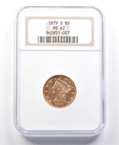 1879-S $5 Liberty Head Gold Half Eagle MS62 NGC *2029