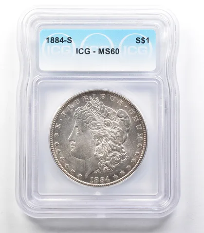 1884-S Morgan Silver Dollar MS60 ICG a3312
