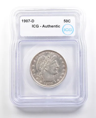1907-D Barber Half Dollar Authentic ICG *3495
