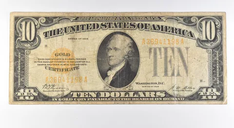 1928 $10 Gold Certificate Yellow Seal Fr#2400 *9617