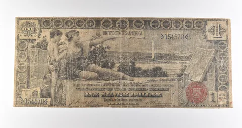 1896 B $1 Silver Certificate Red Seal Large Note Fr#224 *4590
