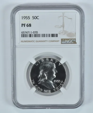 1955 Franklin Half Dollar PF68 NGC Great Almost Cameo Contrast *9171
