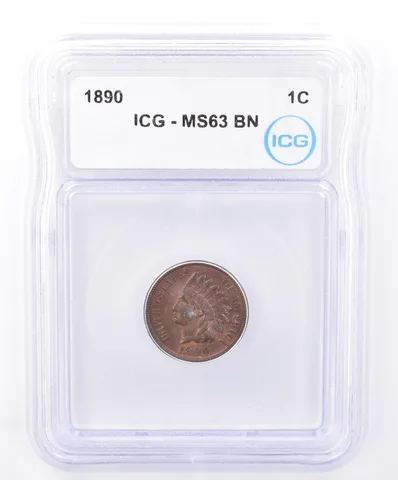 1890 Indian Head Cent MS63 BN ICG Beautiful Tone *9311