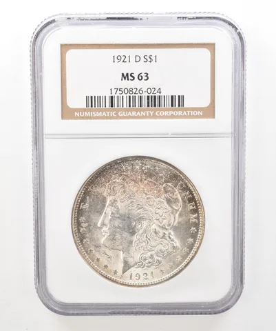 1921-D Morgan Silver Dollar MS63 NGC Beautiful Tone *5197