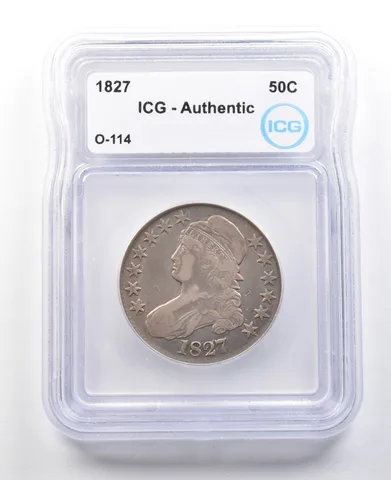 1827 Capped Bust Half Dollar O-114 Authentic ICG *3065