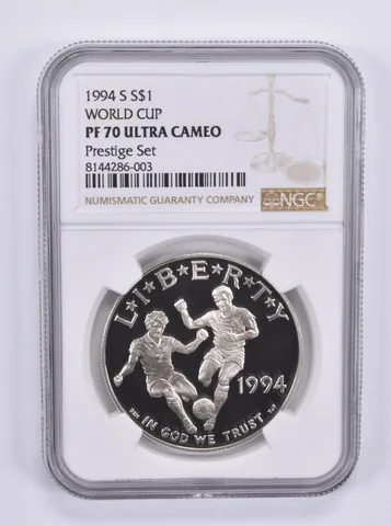 1994-S World Cup Soccer Commemorative Dollar Prestige Set PF70 UCAM NGC