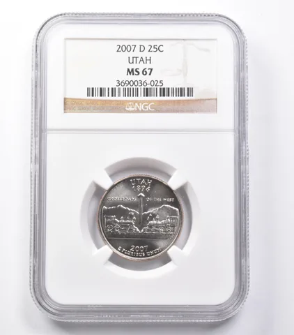 MS67 2007-D Washington State Quarter Utah NGC *5417