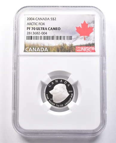 2004 Canada 2 Dollar Silver Arctic Fox PF70 UCAM NGC a9986