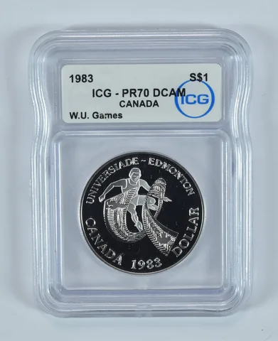 1983 Canada Silver Dollar World University Games PR70 DCAM ICG