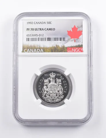 1992 Canada 50 Cents PF70 UCAM NGC Canada Lbl