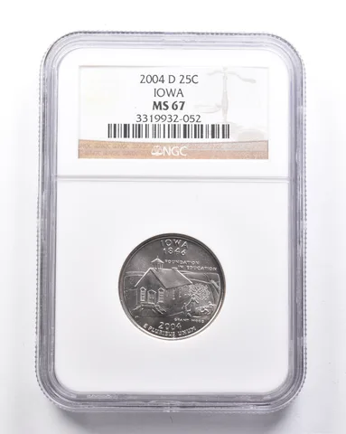 MS67 2004-D Washington State Quarter Iowa NGC a6328