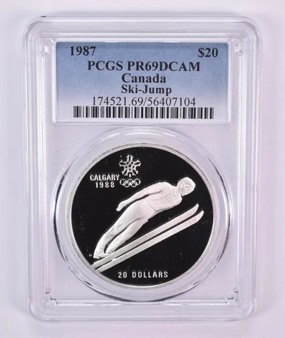 1987 Canada 20 Dollars Calgary Olympics Ski-Jump PR69 DCAM PCGS