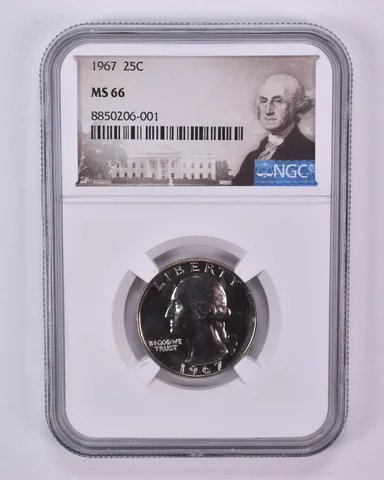1967 Washington Quarter MS66 NGC Special Label