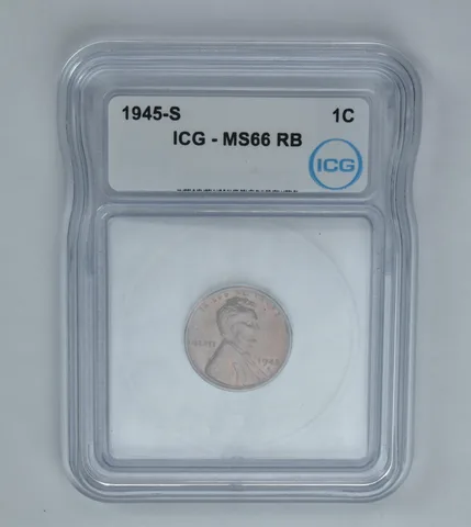 1945-S Lincoln Wheat Cent MS66 RB ICG Beautiful Tone *1000
