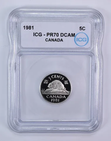 1981 Canada 5 Cents Beaver PR70 DCAM ICG