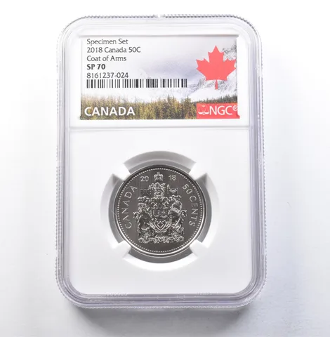 2018 Canada 50 Cents Specimen Set Coat Of Arms SP70 NGC *5909