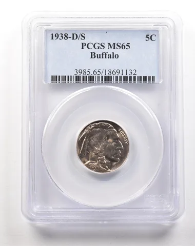 1938-D/S Indian Head Buffalo Nickel MS65 PCGS *5158