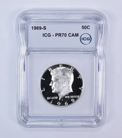 1969-S Kennedy Half Dollar PR70 CAM ICG