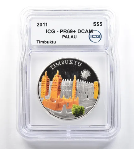 2011 Palau 5 Dollars Silver Timbuktu PR69+ DCAM ICG *5292