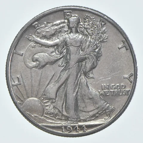 AU 1944-D Walking Liberty Half Dollar Almost Unc 90% Silver (1pc)