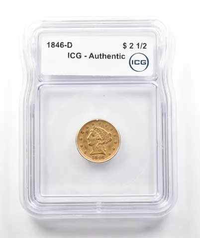 1846-D $2.50 Liberty Head Gold Quarter Eagle Authentic ICG *4307