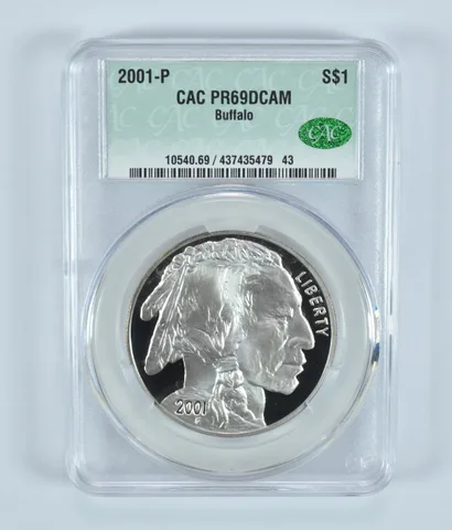 2001-P Buffalo Commemorative Silver Dollar PR69 DCAM CAC CACg