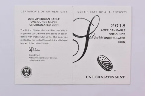 COA 2018-W Burnished Silver Eagle