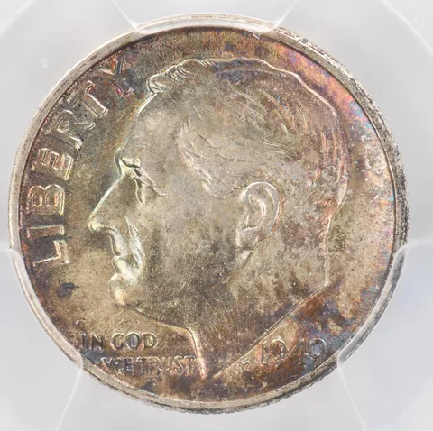 1949 Roosevelt Dime AU55 PCGS Beautiful Tone *0880