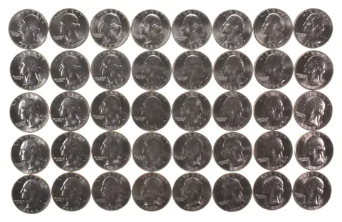 Lot (40) 1984-D Washington Quarter Clad Unc Roll