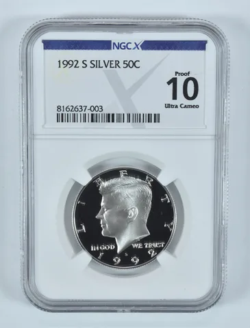1992-S Kennedy Half Dollar Silver Proof 10 UCAM NGC X NGCX