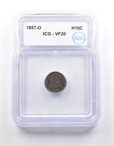 1857-O Seated Liberty Half Dime VF20 ICG a5087