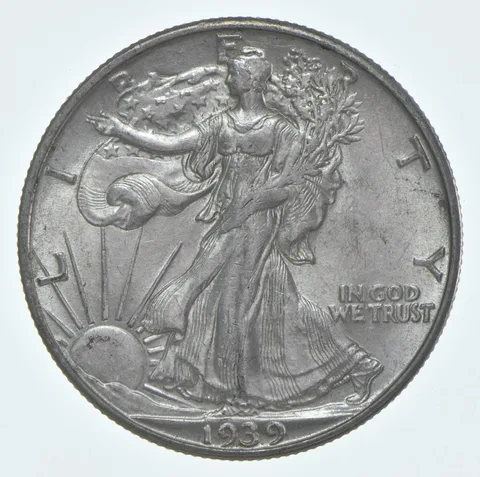 CHAU 1939-D Walking Liberty Half Dollar Choice AU 90% Silver (1pc)