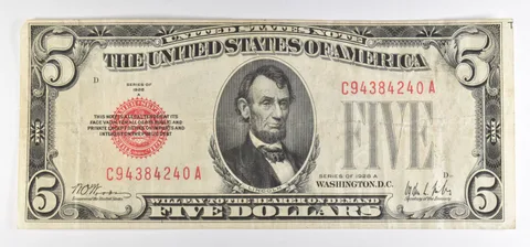 1928 A $5 Legal Tender Note Red Seal *6096